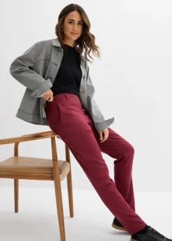 bonprix bonprix Pantalón chino de mezcla de viscosa rojo avellana Outlet