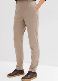 bonprix bonprix Pantalón chino de mezcla de viscosa Marrón grisáceo