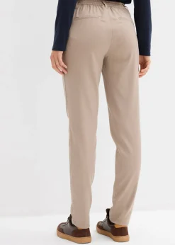 bonprix bonprix Pantalón chino de mezcla de viscosa Marrón grisáceo