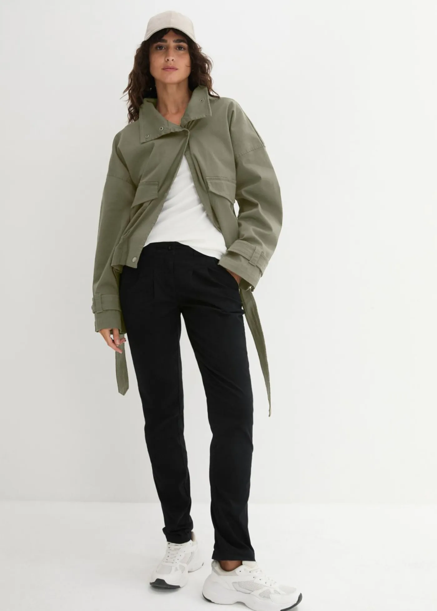 bonprix bonprix Pantalón chino elástico Negro Sale