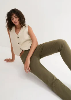 bonprix bonprix Pantalón chino elástico Oliva Discount