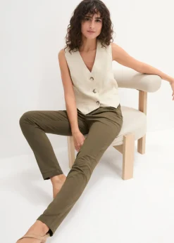 bonprix bonprix Pantalón chino elástico Oliva Discount