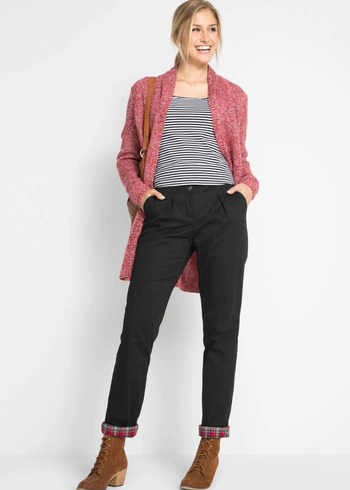 bonprix bonprix Pantalón chino térmico Negro Sale