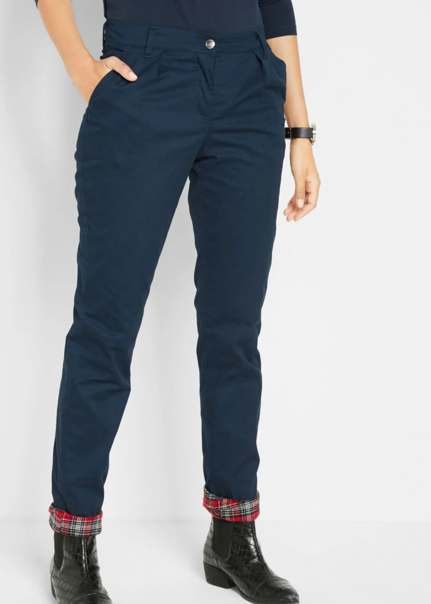 bonprix bonprix Pantalón chino térmico Azul oscuro New