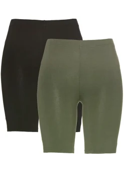 bonprix bonprix Pantalón ciclista (2 unidades) oliva - negro Clearance