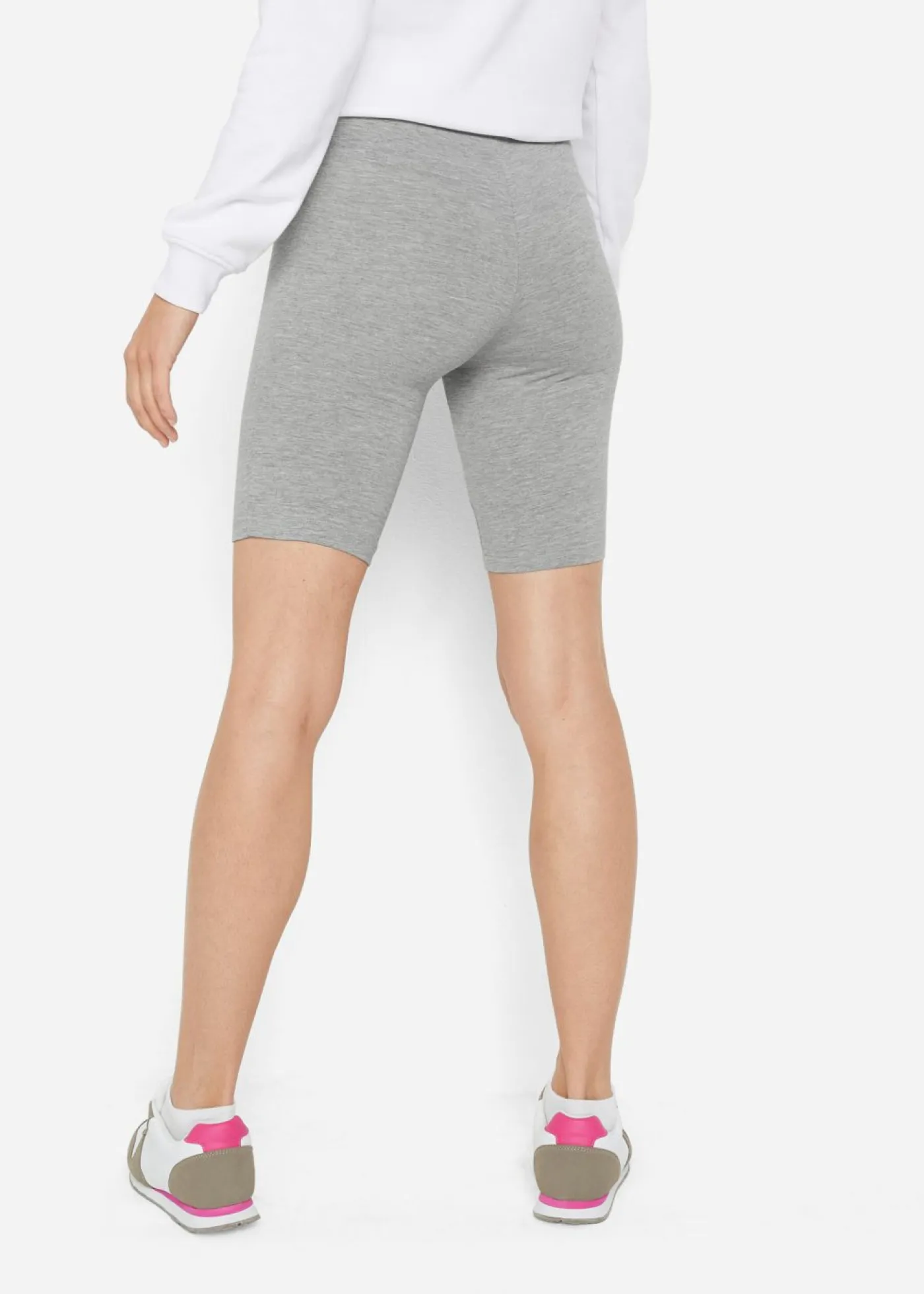 bonprix bonprix Pantalón ciclista (2 unidades) gris claro moteado-negro