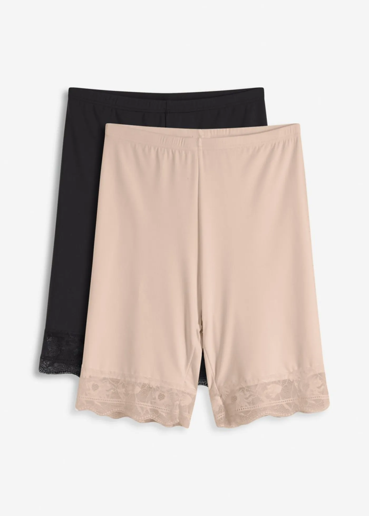 bonprix bonprix Pantalón ciclista antirrozaduras de material transpirable (2 unidades) Negro + beige tiza Online