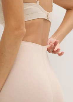 bonprix bonprix Pantalón ciclista moldeador invisible de algodón Beige tiza