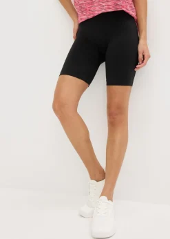 bonprix bonprix Pantalón ciclista sin costuras con fruncido Negro