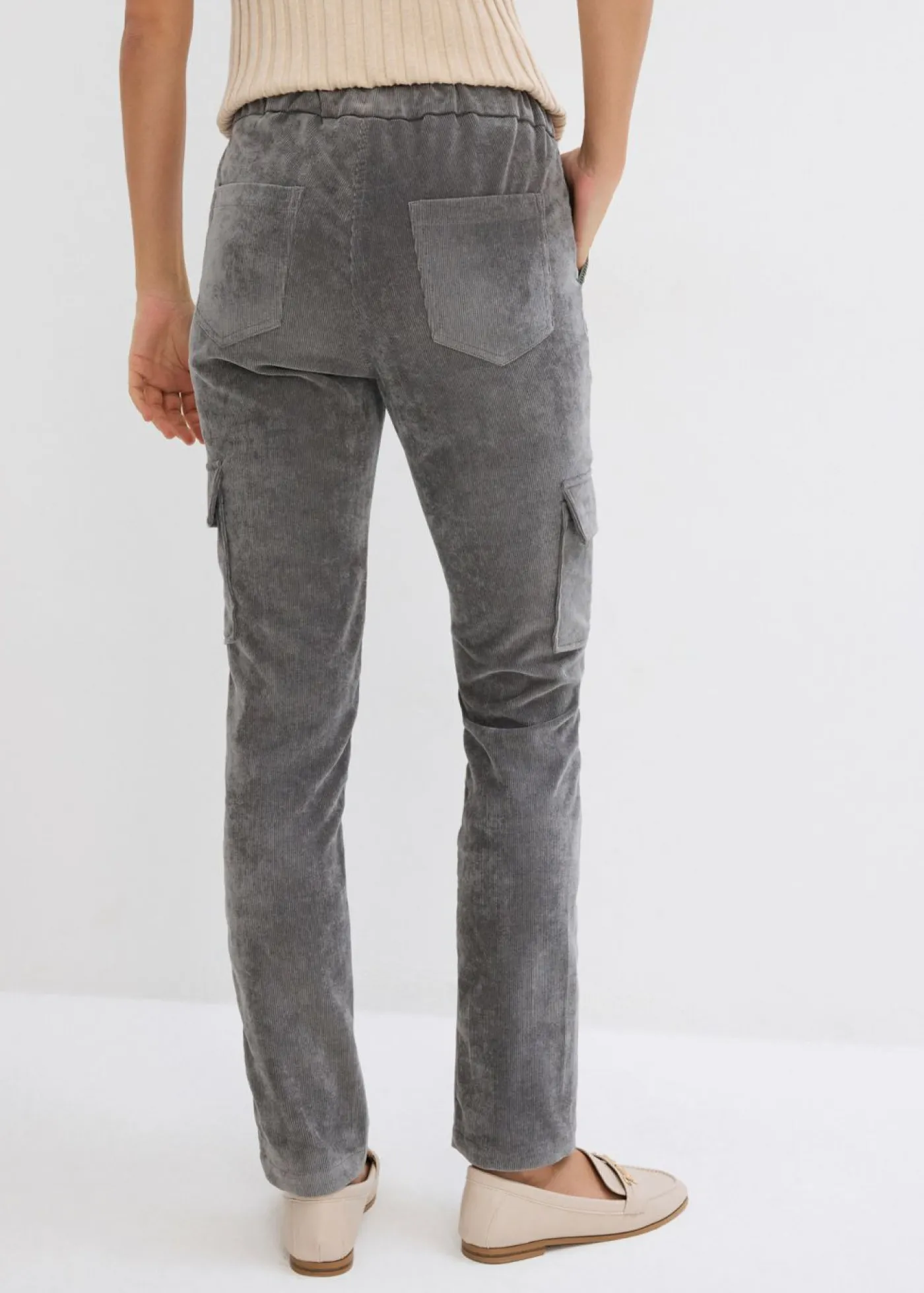 bonprix bonprix Pantalón con cinturilla elástica Gris ahumado Online