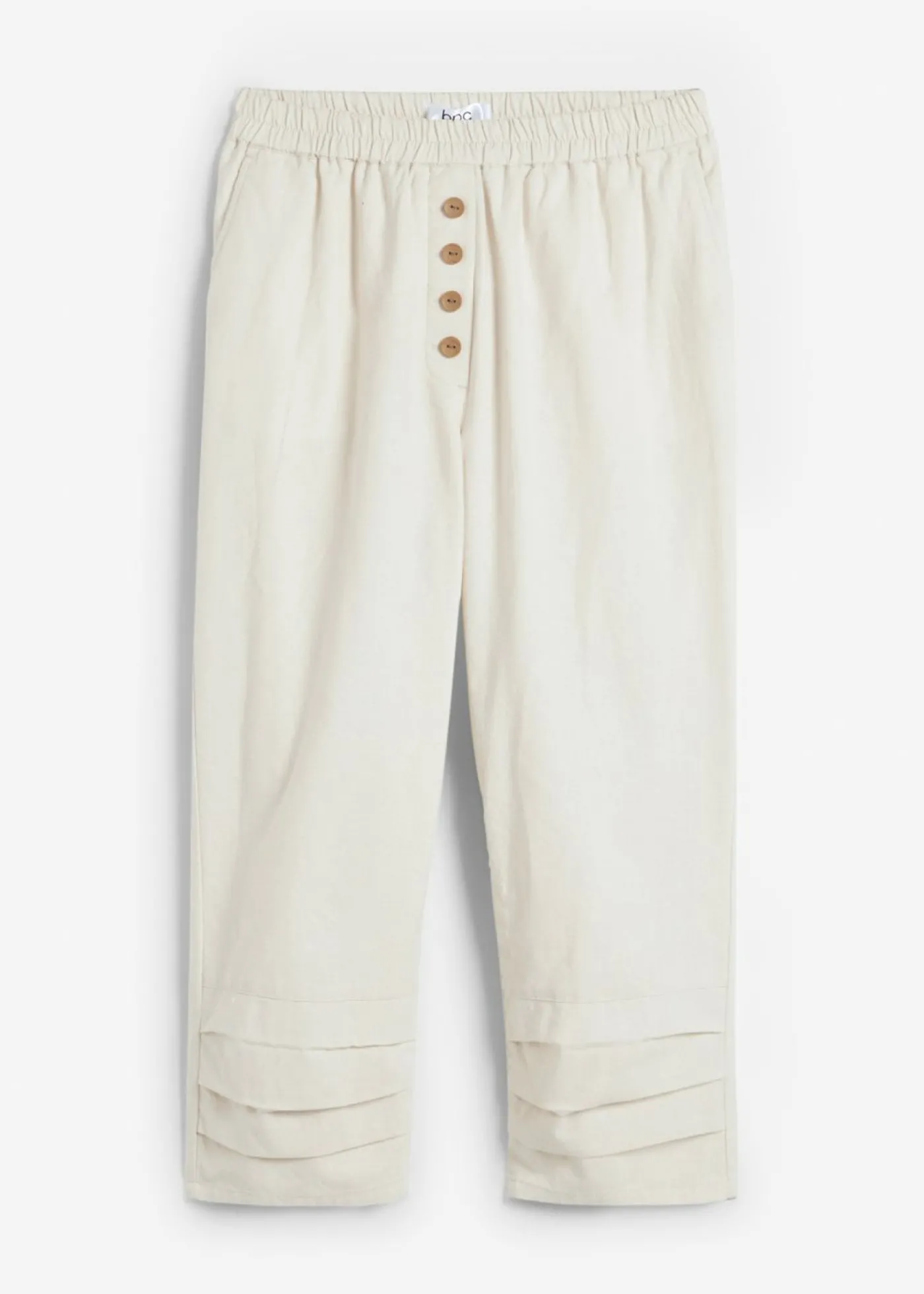 bonprix bonprix Pantalón con corte zanahoria de mezcla de lino y algodón gris guijarro New