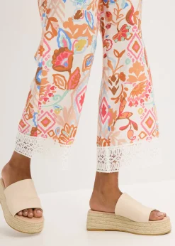 bonprix bonprix Pantalón con encaje Blanco lana Best