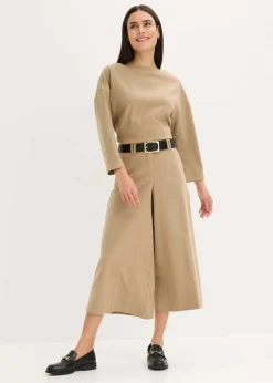 bonprix bonprix Pantalón con espiga en aspecto de lana marrón nuez jaspeado New