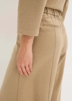bonprix bonprix Pantalón con espiga en aspecto de lana marrón nuez jaspeado New