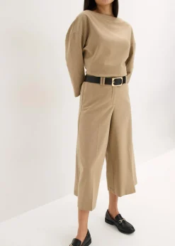 bonprix bonprix Pantalón con espiga en aspecto de lana marrón nuez jaspeado New
