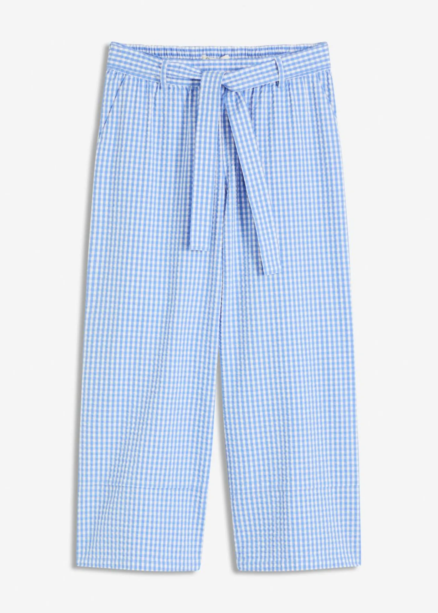 bonprix bonprix Pantalón con estampado de cuadros vichy blanco lana/azul provenzal a cuadros Outlet