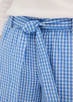 bonprix bonprix Pantalón con estampado de cuadros vichy blanco lana/azul provenzal a cuadros Outlet