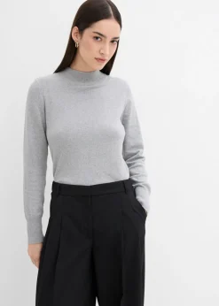 bonprix bonprix Pantalón con pinzas, cinturilla cómoda y abertura Negro