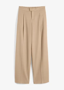 bonprix bonprix Pantalón con pinzas y cinturilla cómoda Café con leche New