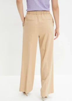 bonprix bonprix Pantalón con pinzas y cinturilla cómoda Café con leche New