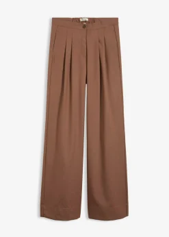 bonprix bonprix Pantalón con pinzas y cinturilla cómoda Marrón castaño New