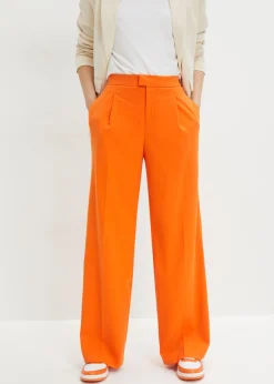bonprix bonprix Pantalón con pinzas y cinturilla cómoda Naranja cálido Outlet