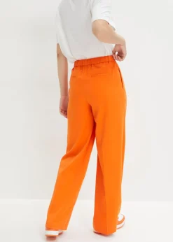 bonprix bonprix Pantalón con pinzas y cinturilla cómoda Naranja cálido Outlet