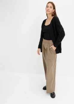 bonprix bonprix Pantalón con pinzas y cinturilla cómoda Oliva New