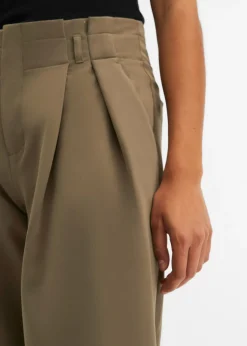 bonprix bonprix Pantalón con pinzas y cinturilla cómoda Oliva New