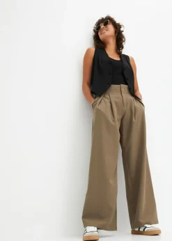 bonprix bonprix Pantalón con pinzas y cinturilla cómoda Oliva New