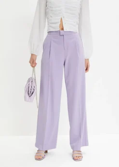 bonprix bonprix Pantalón con pinzas y cinturilla cómoda Violeta claro