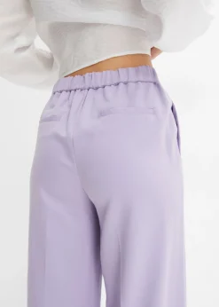 bonprix bonprix Pantalón con pinzas y cinturilla cómoda Violeta claro