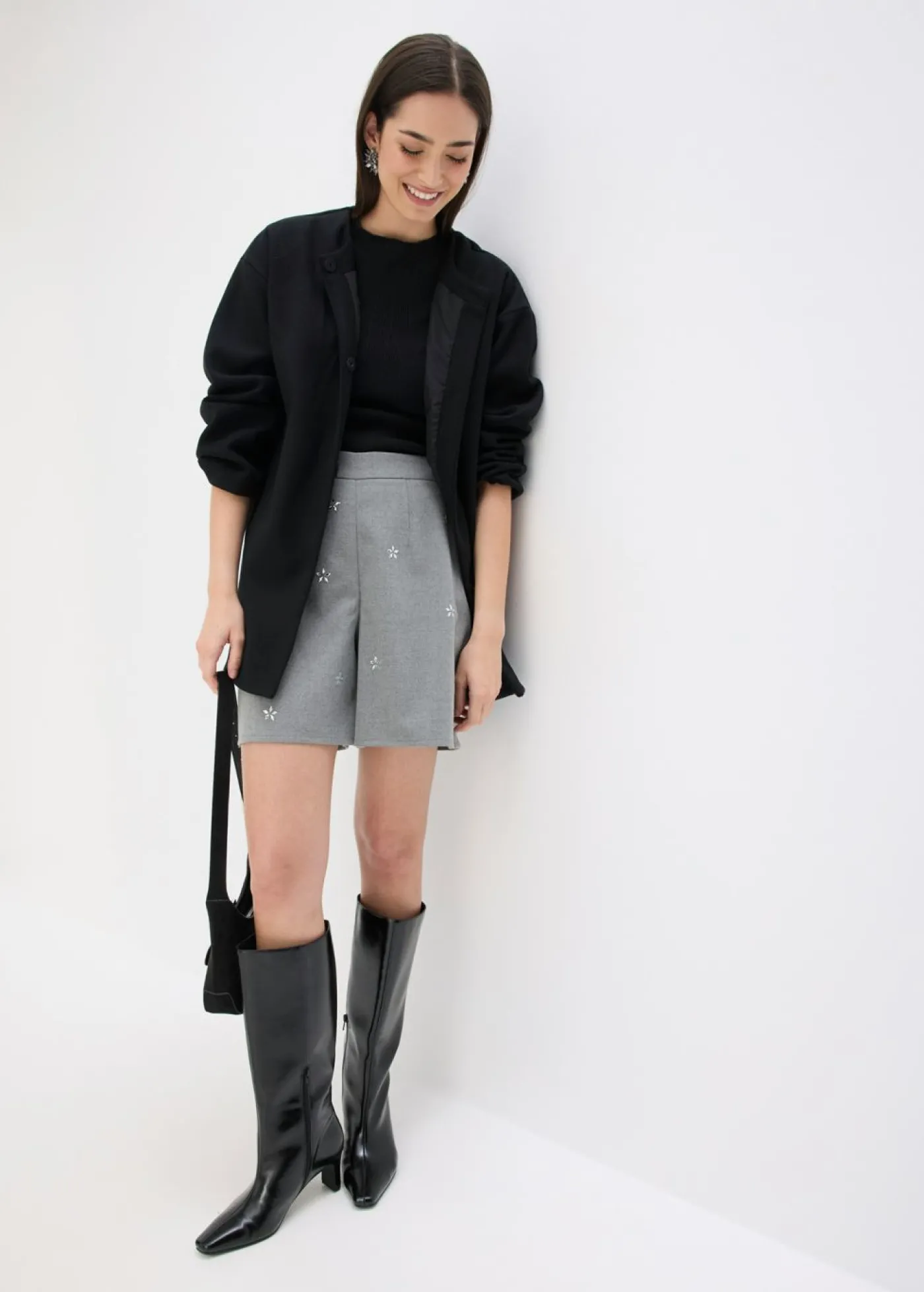bonprix bonprix Pantalón corto gris moteado Online