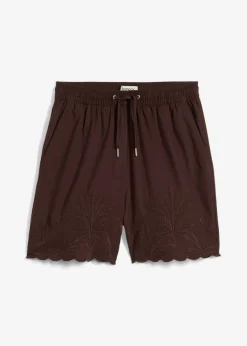 bonprix bonprix Pantalón corto con contenido de seda Marrón oscuro Clearance
