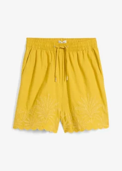 bonprix bonprix Pantalón corto con contenido de seda curry limón Best
