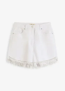 bonprix bonprix Pantalón corto con detalle de cadena Blanco Best