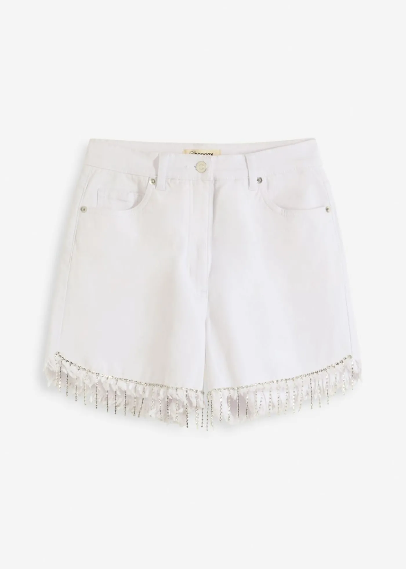bonprix bonprix Pantalón corto con detalle de cadena Blanco Best