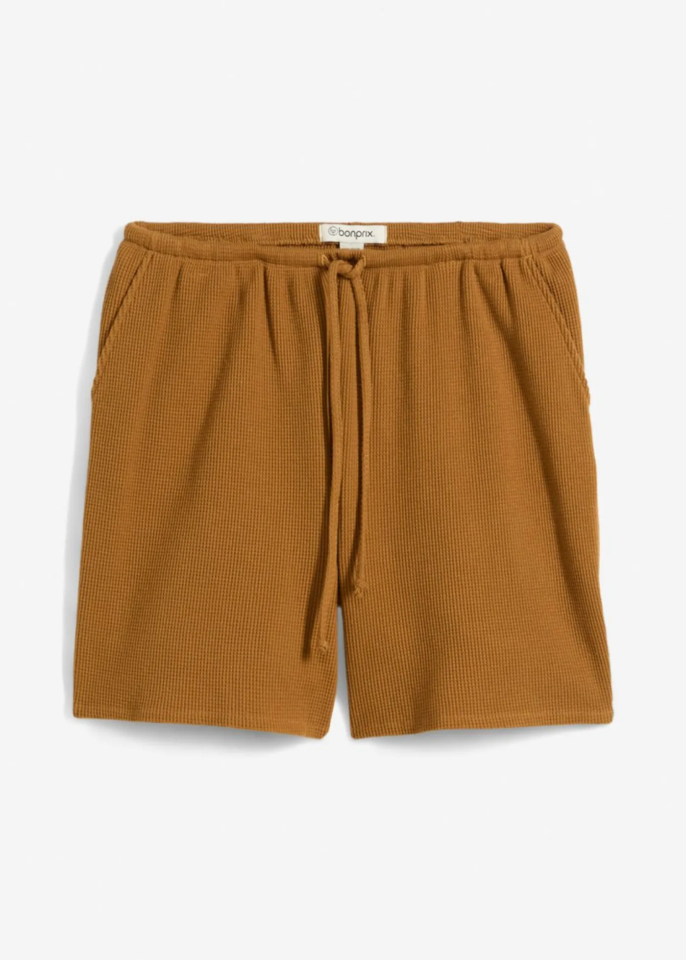 bonprix bonprix Pantalón corto de algodón puro con estructura Marrón coñac