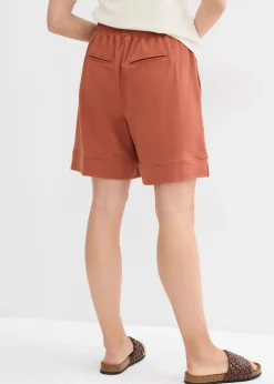 bonprix bonprix Pantalón corto de chándal de mezcla de algodón Coñac New