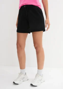 bonprix bonprix Pantalón corto de chándal de algodón puro Negro Online