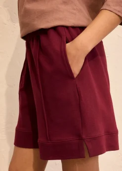 bonprix bonprix Pantalón corto de chándal de mezcla de algodón rojo avellana Online