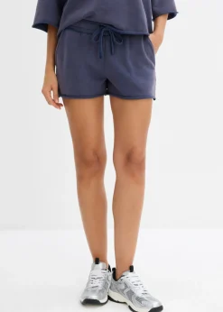 bonprix bonprix Pantalón corto de chándal de mezcla de algodón suave Azul almirante Clearance