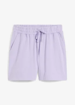 bonprix bonprix Pantalón corto de chándal de algodón puro Violeta claro
