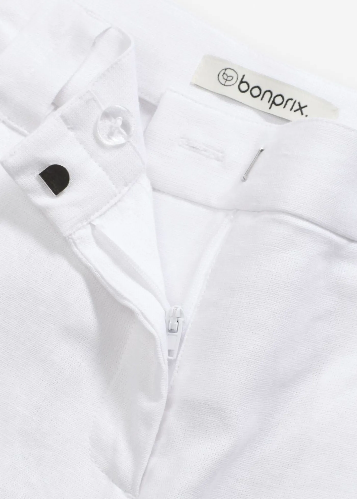 bonprix bonprix Pantalón corto de mezcla de lino ligero Blanco Sale