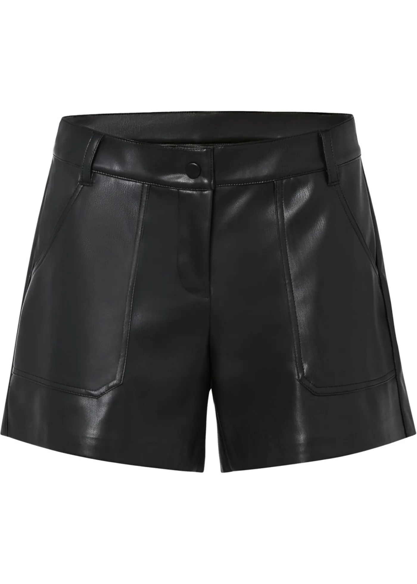 bonprix bonprix Pantalón corto de piel sintética Negro Sale