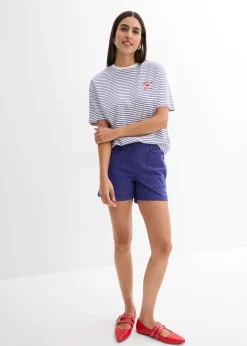 bonprix bonprix Pantalón corto de sarga Azul marino Sale