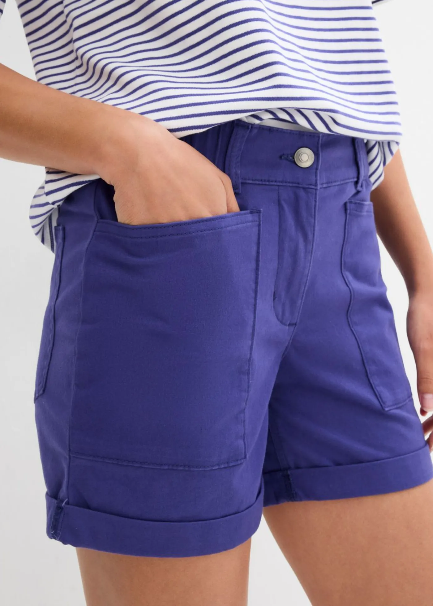 bonprix bonprix Pantalón corto de sarga Azul marino Sale