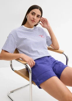 bonprix bonprix Pantalón corto de sarga Azul marino Sale