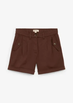 bonprix bonprix Pantalón corto de sarga con talle alto Marrón tierra Hot