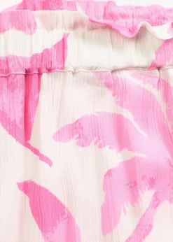 bonprix bonprix Pantalón corto de viscosa estructurada Blanco-fucsia de flores Best
